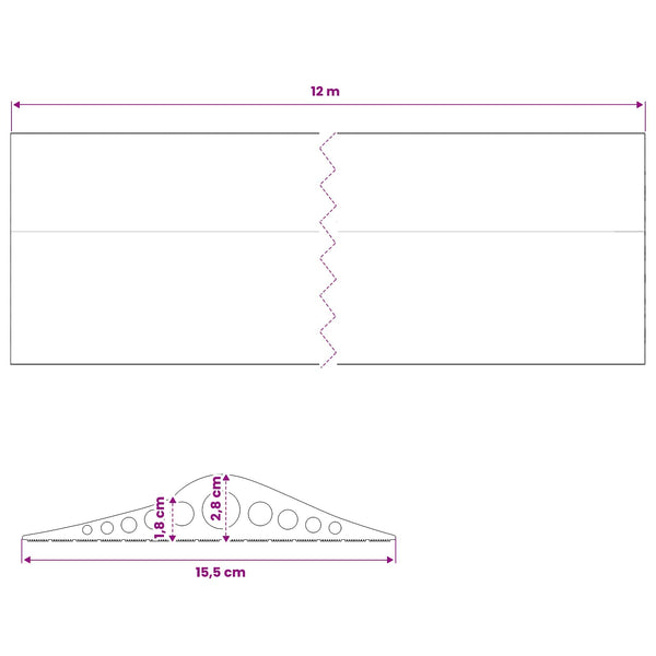 Työkaluväylän lattia-tiiviste Musta 155 x 28 mm 12 m EPDM-kumi