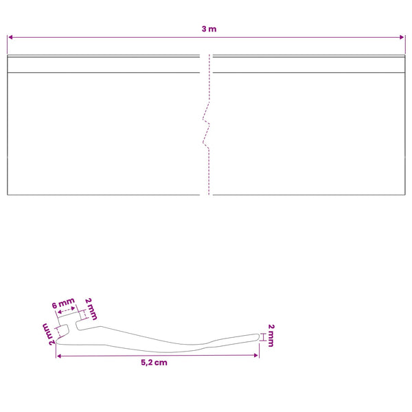 Autotallin ovitiiviste Musta 52 x 2 mm 3 m Polyvinyylikloridi