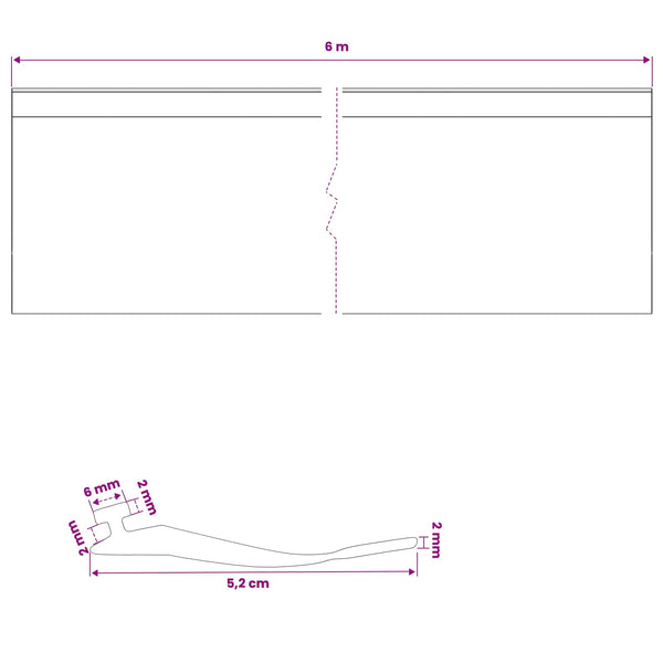Autotallin ovitiiviste Musta 52 x 2 mm 6 m Polyvinyylikloridi