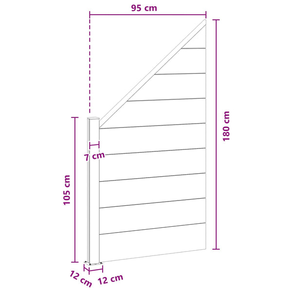 Aidat Setti 95 x 180 cm WPC ja alumiini Harmaa