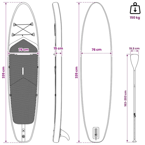 Ilmattava Stand Up Paddle Board SCYLLA 335 x 76 x 15 cm Sininen