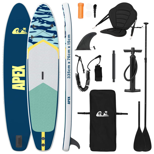 SUP-levy penkillä 2-in-1 APEX 335 x 76 x 15 cm Tumma Sininen