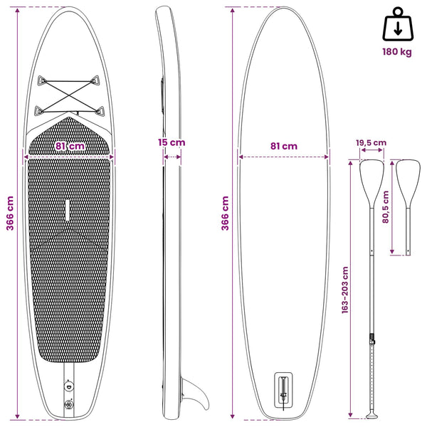 SUP-levy penkillä 2-in-1 TRITON 366 x 81 x 15 cm Sininen
