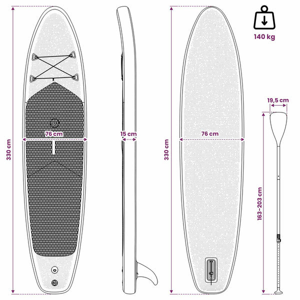 Ilmatäytteinen SUP-lauta purjeella APEX 330 x 76 x 15 cm