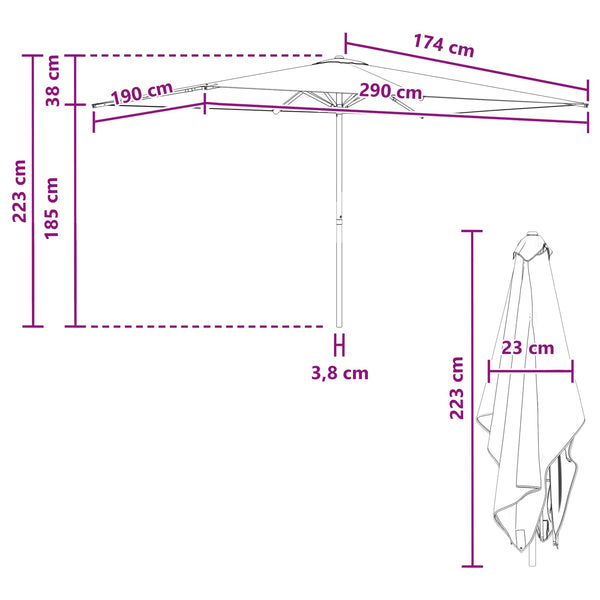 Puutarhavarjo 200 x 300 cm Polyesteri Suorakaide Antrasiitti