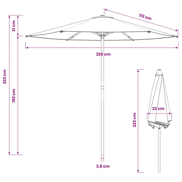 Puutarhavarjo 230 x 230 cm Polyesteri Suorakaide Kerma