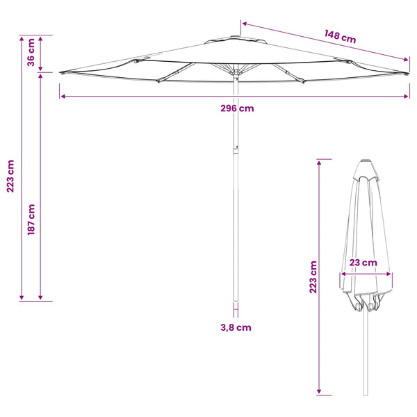Puutarhavarjo 300 x 300 cm Polyesteri Suorakaide