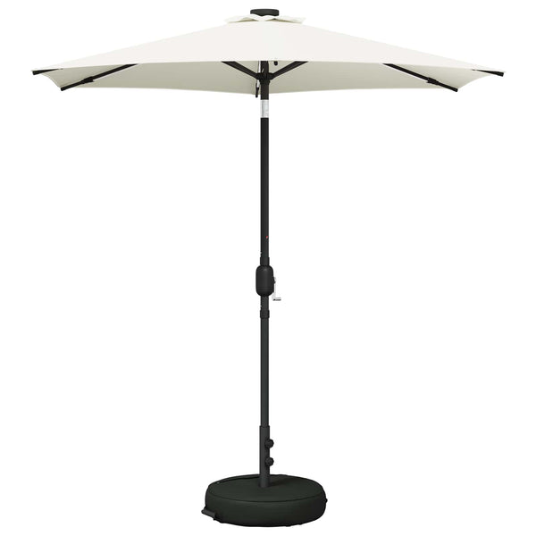Puutarhaparasi LED-valoilla ja jalustalla 230 x 230 cm