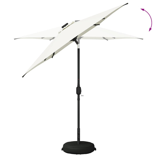 Puutarhaparasi LED-valoilla ja jalustalla 230 x 230 cm