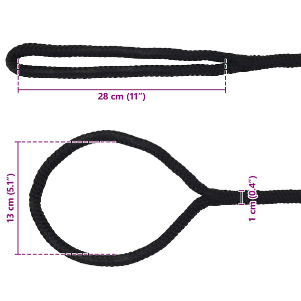 Venelanka 10 mm 6 m Musta Polyesteri