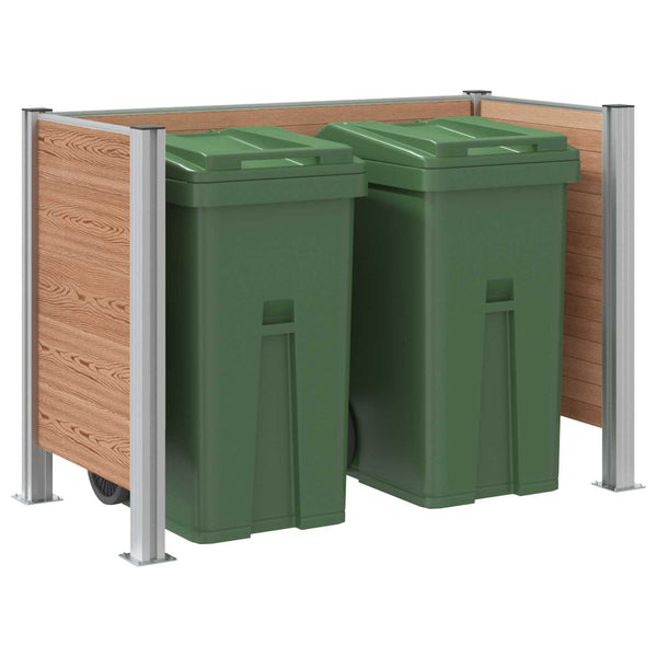 Roska-aitaus Ruskea 161 x 85 x 115 cm Alumiini ja WPC