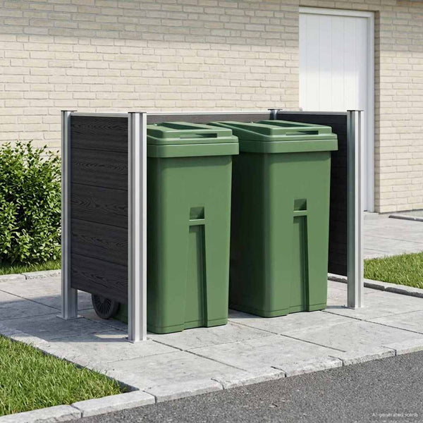 Roska-aitaus Harmaa 161 x 85 x 115 cm Alumiini ja WPC