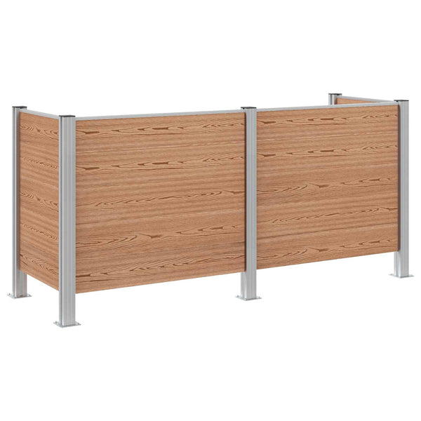 Roska-aitaus Ruskea 237 x 85 x 115 cm Alumiini ja WPC