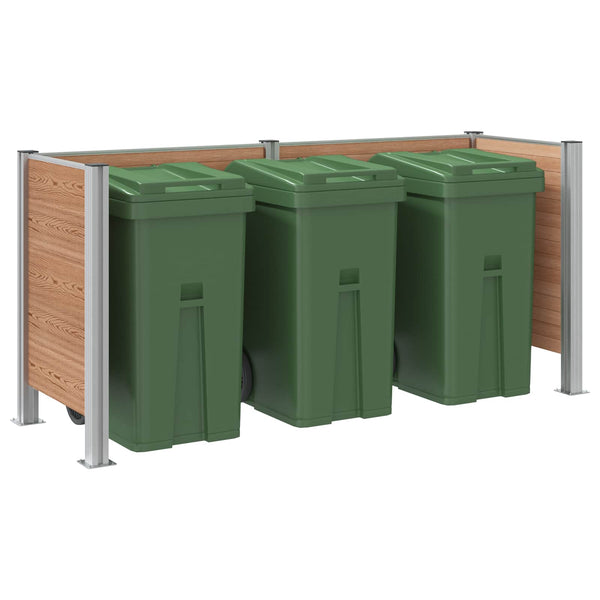 Roska-aitaus Ruskea 237 x 85 x 115 cm Alumiini ja WPC