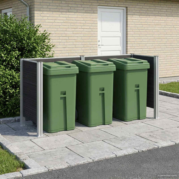 Roska-aitaus Harmaa 237 x 85 x 115 cm Alumiini ja WPC