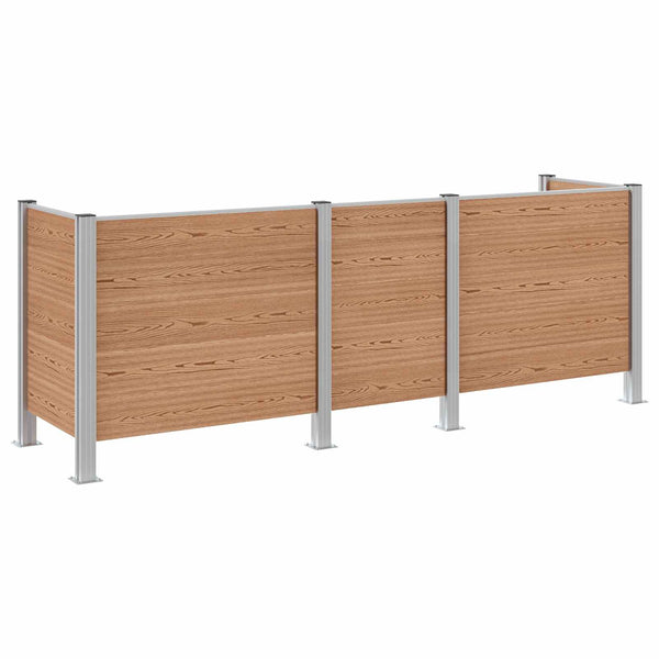 Roska-aitaus Ruskea 315 x 85 x 115 cm Alumiini ja WPC