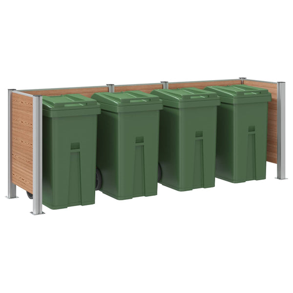 Roska-aitaus Ruskea 315 x 85 x 115 cm Alumiini ja WPC