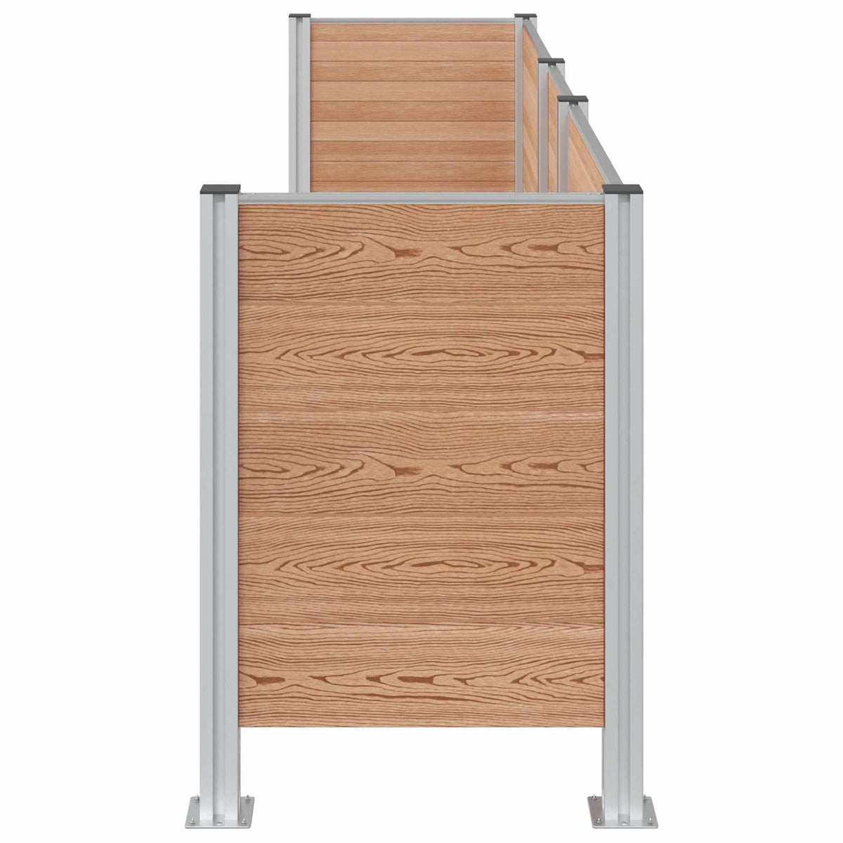 Roska-aitaus Ruskea 315 x 85 x 115 cm Alumiini ja WPC
