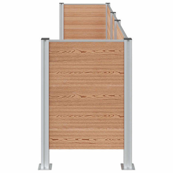 Roska-aitaus Ruskea 315 x 85 x 115 cm Alumiini ja WPC