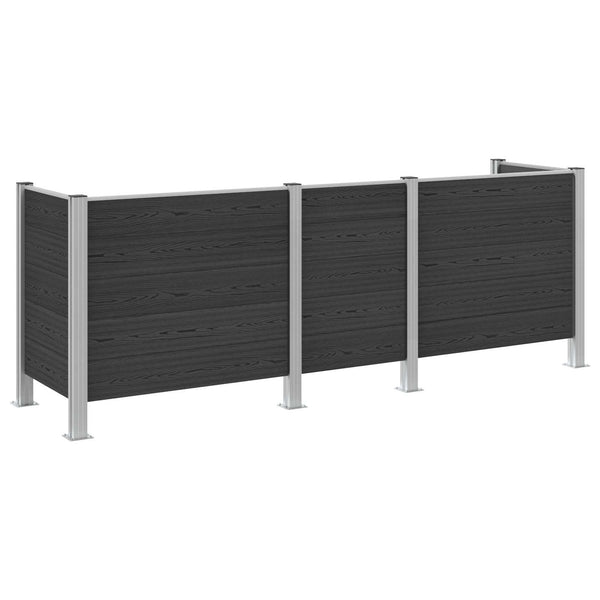 Roska-aitaus Harmaa 315 x 85 x 115 cm Alumiini ja WPC