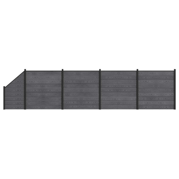 Aidat Setti 5 kpl 792 x 186 cm WPC ja alumiini Harmaa