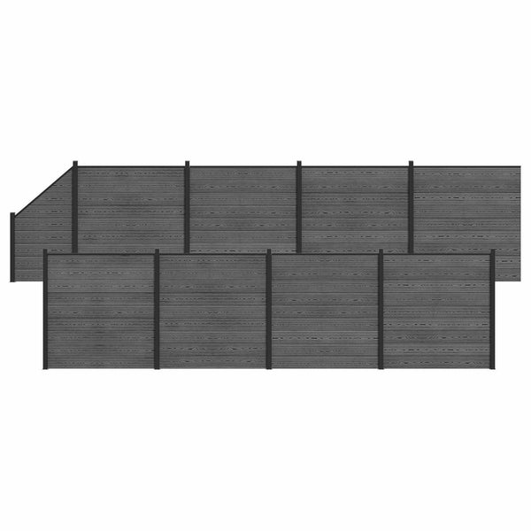 Aidat Setti 9 kpl 1484 x 186 cm WPC ja alumiini Harmaa