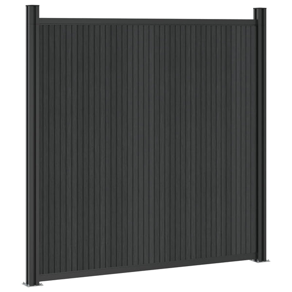 Aitapaneeli 6 kpl 1055 x 186,5 cm WPC ja alumiini Musta