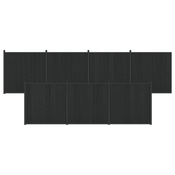 Aitapaneeli 7 kpl 1230 x 186,5 cm WPC ja alumiini Musta