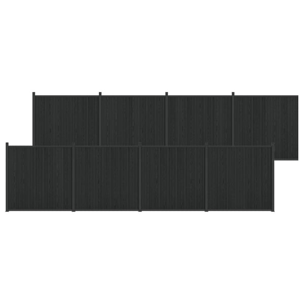 Aitapaneeli 8 kpl 1405 x 186,5 cm WPC ja alumiini Musta