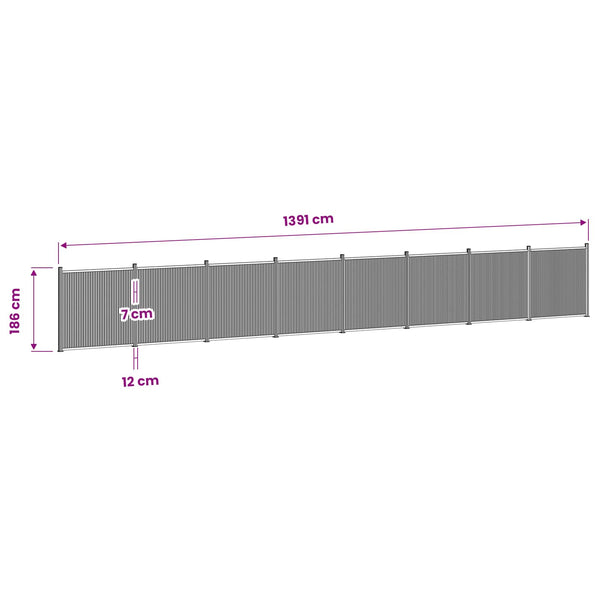 Aitapaneeli 8 kpl 1405 x 186,5 cm WPC ja alumiini Musta