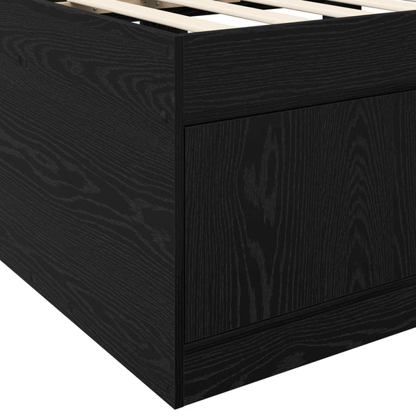Sänkykehys varastolla Musta tammi 80 x 200 cm Tekninen puu
