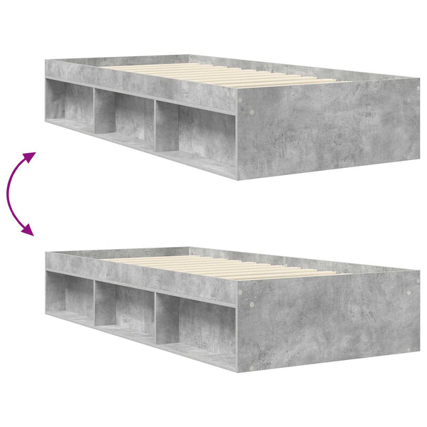 Sänkykehys varastolla Betoninharmaa 80 x 200 cm Tekninen puu