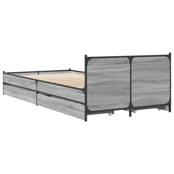 Sängyn runko päädyllä Harmaa Sonoma 80 x 200 cm Tekninen puu