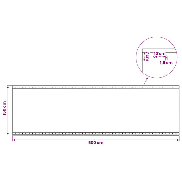 Leno pressu Vihreä 1,5 x 5 m 260 gsm PE