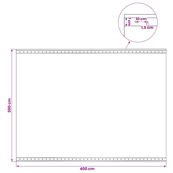 Leno pressu Vihreä 3 x 4 m 260 gsm PE
