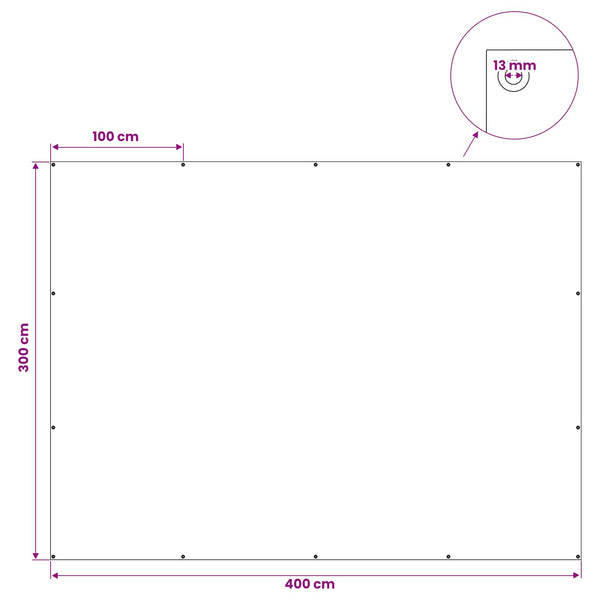 Pressu Reijillä Vaaleanharmaa 3 x 4 m 90 gsm PE