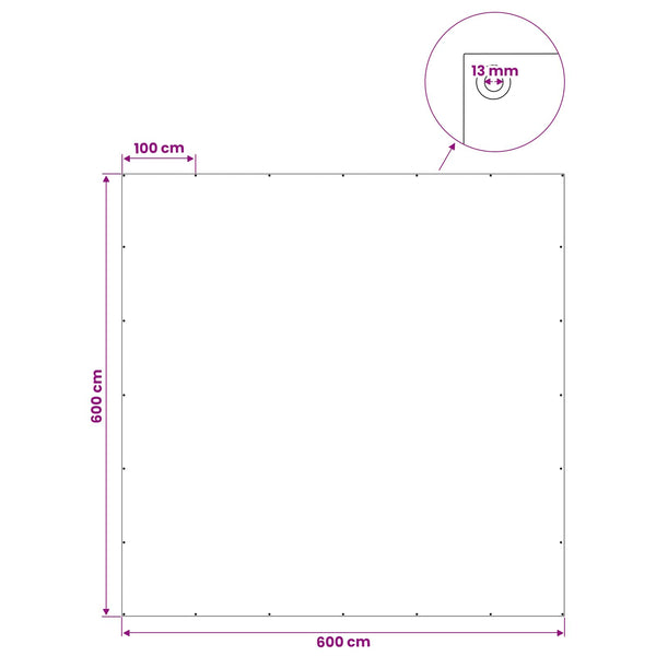 Pressu Reijillä Vaaleanharmaa 6 x 6 m 260 gsm PE