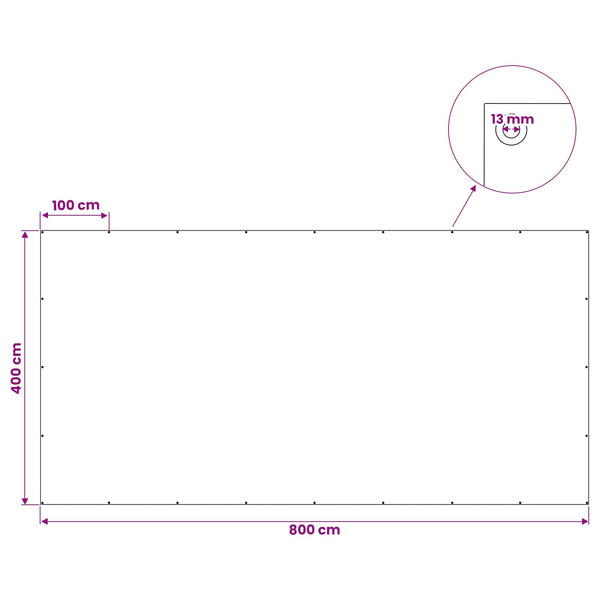 Pressu Reijillä Antrasiitti Harmaa 4 x 8 m 90 gsm PE