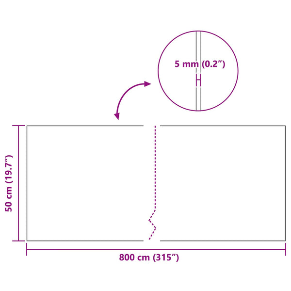 Korkkirulla Ruskea 50 x 800 x 0,5 cm Korkki