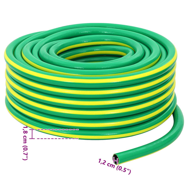 Puutarhaletku 5-kerroksinen Vihreä ja keltainen 12 mm