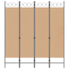 4-paneelinen huoneen jakaja Beige 160 x 180 cm Kangas