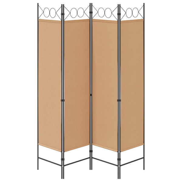 4-paneelinen huoneen jakaja Beige 160 x 180 cm Kangas