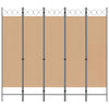 5-paneelinen huonejako Beige 200 x 180 cm Kangas