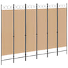 6-paneeli huonejakaja Beige 240 x 180 cm Kangas