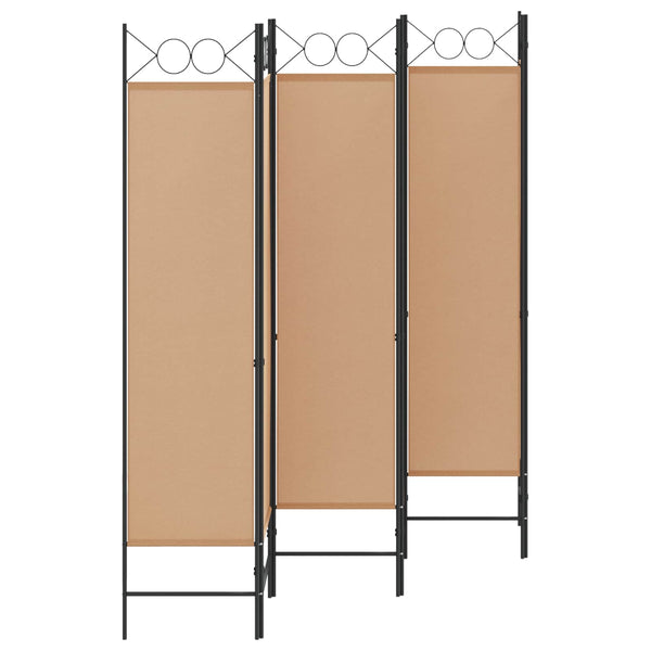 6-paneeli huonejakaja Beige 240 x 180 cm Kangas