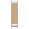 6-paneeli huonejakaja Beige 240 x 180 cm Kangas