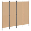 4-paneelinen huoneen jakaja Beige 200 x 180 cm Kangas