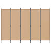 5-paneelinen huonejako Beige 250 x 180 cm Kangas
