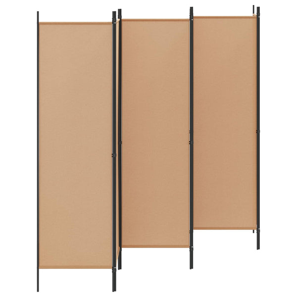 6-paneeli huonejakaja Beige 300 x 180 cm Kangas