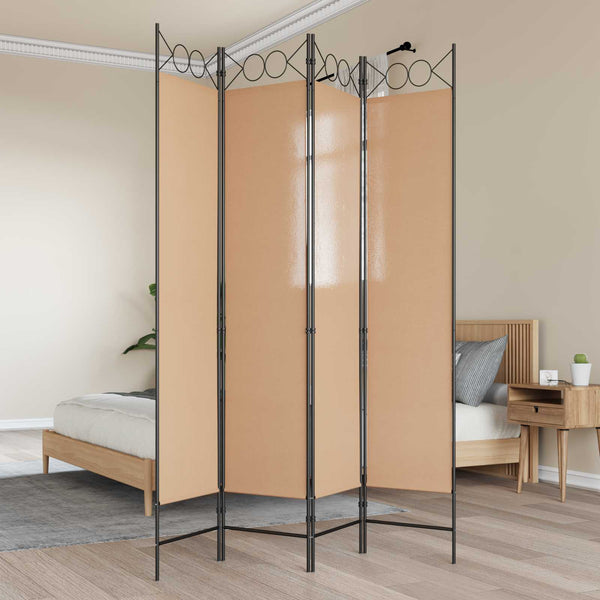 4-paneelinen huoneen jakaja Beige 160 x 200 cm Kangas
